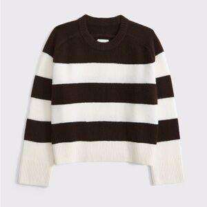 Abercrombie & Fitch Brown and White Striped Sweater